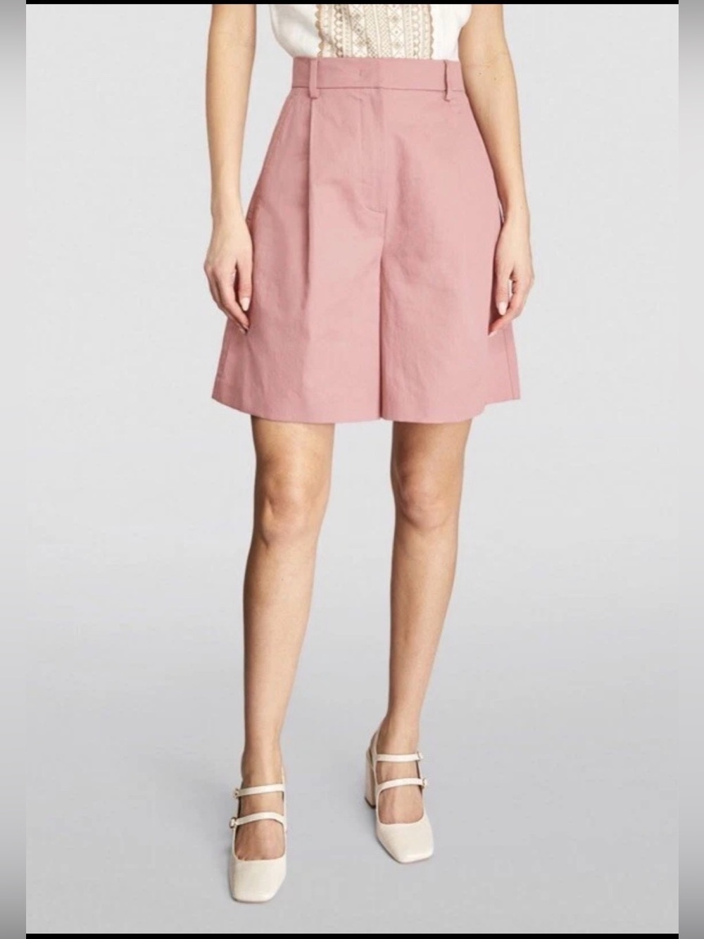 Max Mara Weekend Linen Blend Pink Womens Shorts, size 4